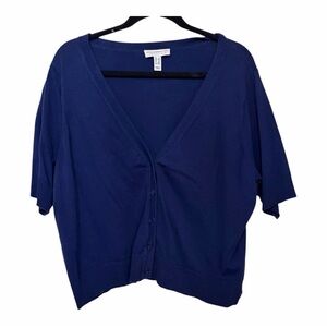Isaac Mizrahi Live Cropped Navy Cardigan